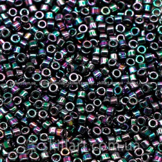 Бисер DB-1001 Miyuki Delica Beads 11/0 (радужный, темно-серый)